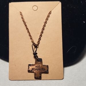 Copper Cross Pendant Necklace